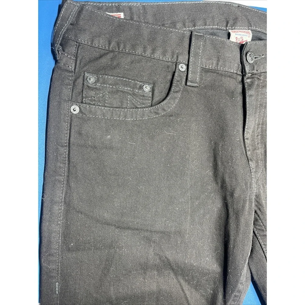 True Religion Jeans Mens 42 Black Bobby Made In‎ USA Pocket Flaps